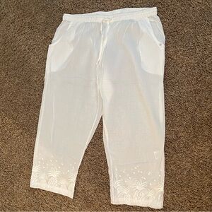 West Indies Wear white light cotton cover up pants
